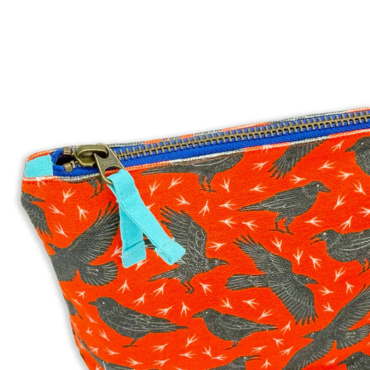 Ravens Gusseted Zipper Pouch