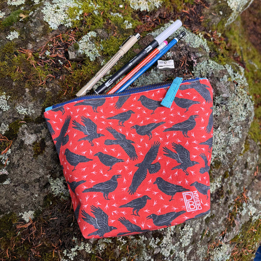 Ravens Gusseted Zipper Pouch