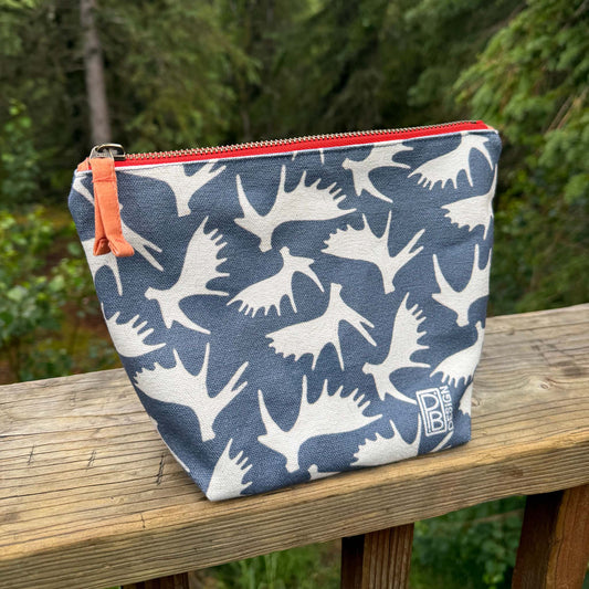 Moose Antler Gusseted Zipper Pouch