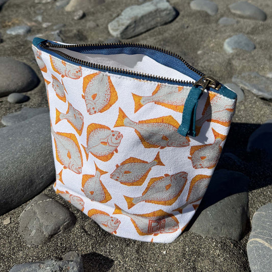 Halibut - retro - Gusseted Zipper Pouch