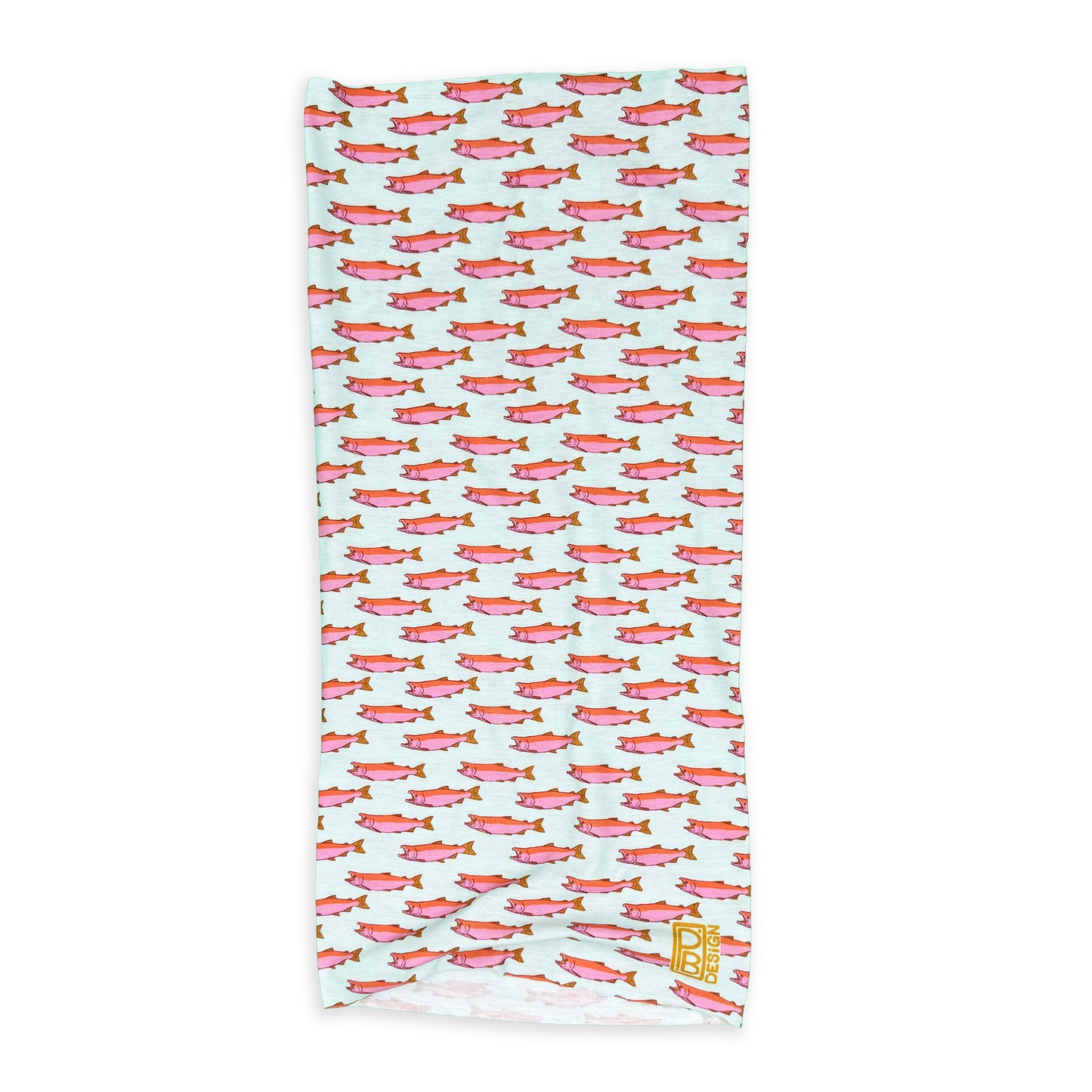 Salmon Neck Gaiter - Light Blue & Pink