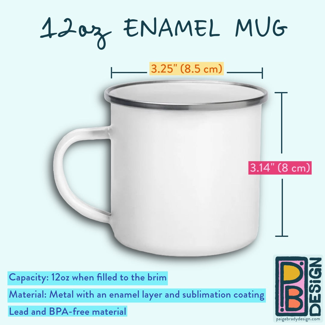 Raven Enamel Mug - Black