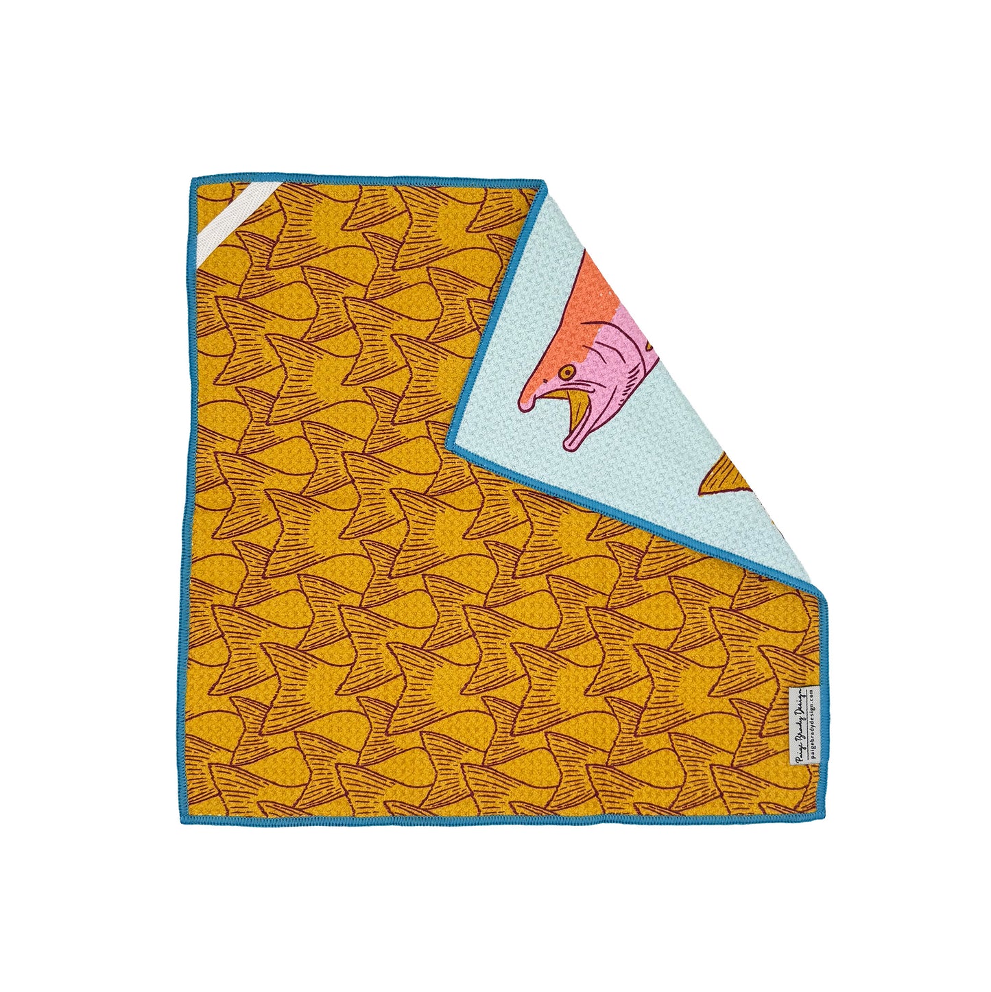 Salmon Microfiber Washcloth - Blue & Pink