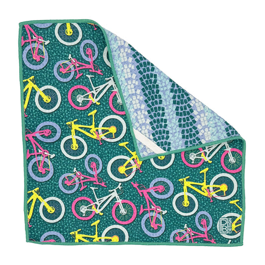 Mountain Bike Microfiber Washcloth - Teal