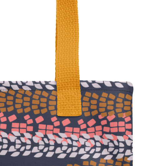 Mountain Bike Tire Tread Tote - Navy and Pink