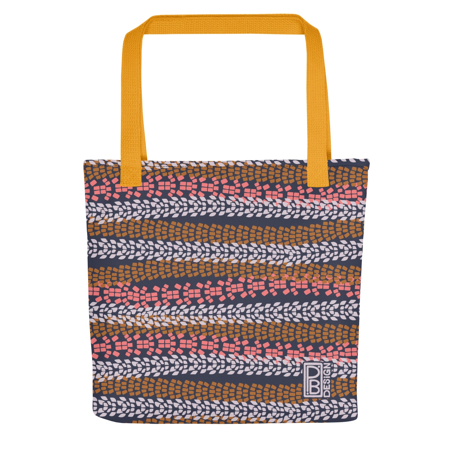 Mountain Bike Tire Tread Tote - Navy and Pink