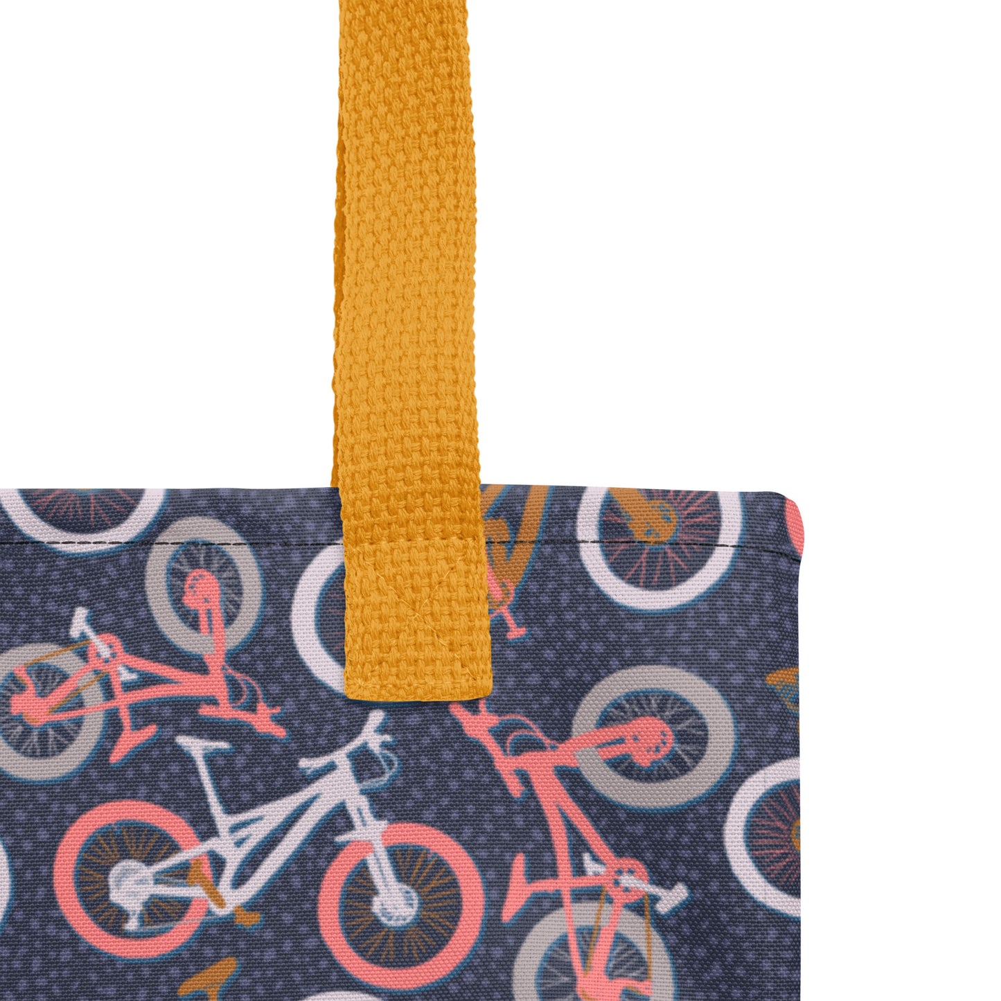 Mountain Bike Tote Bag - Navy and Pink