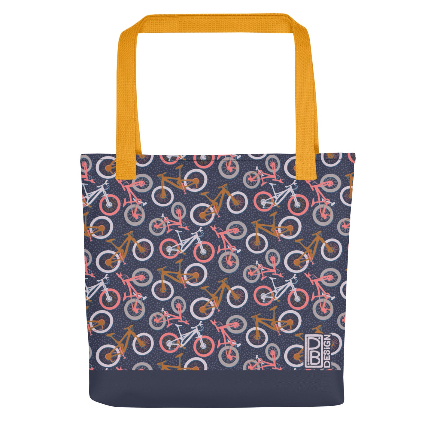 Mountain Bike Tote Bag - Navy and Pink