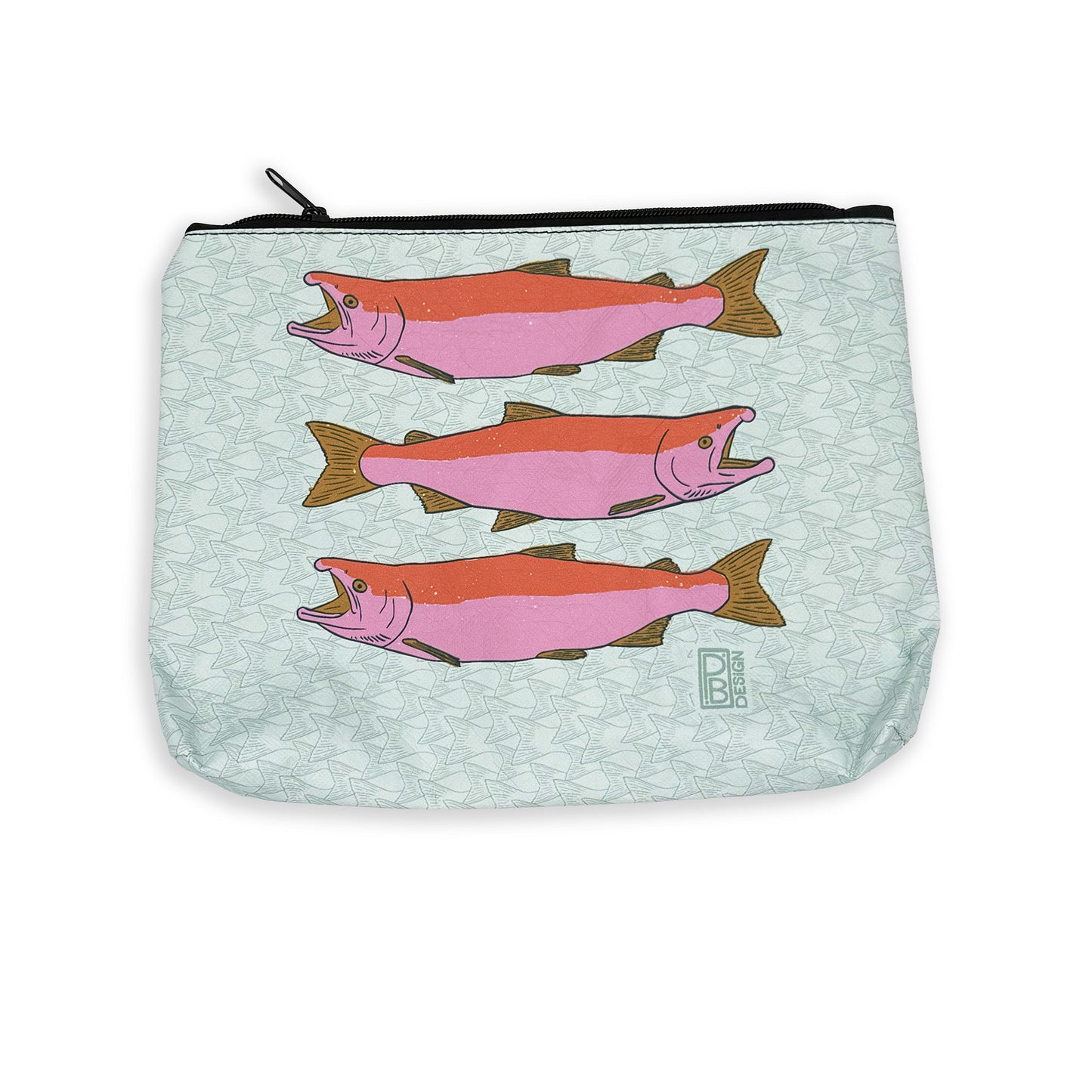Tyvek pouch - Salmon - Blue & Pink