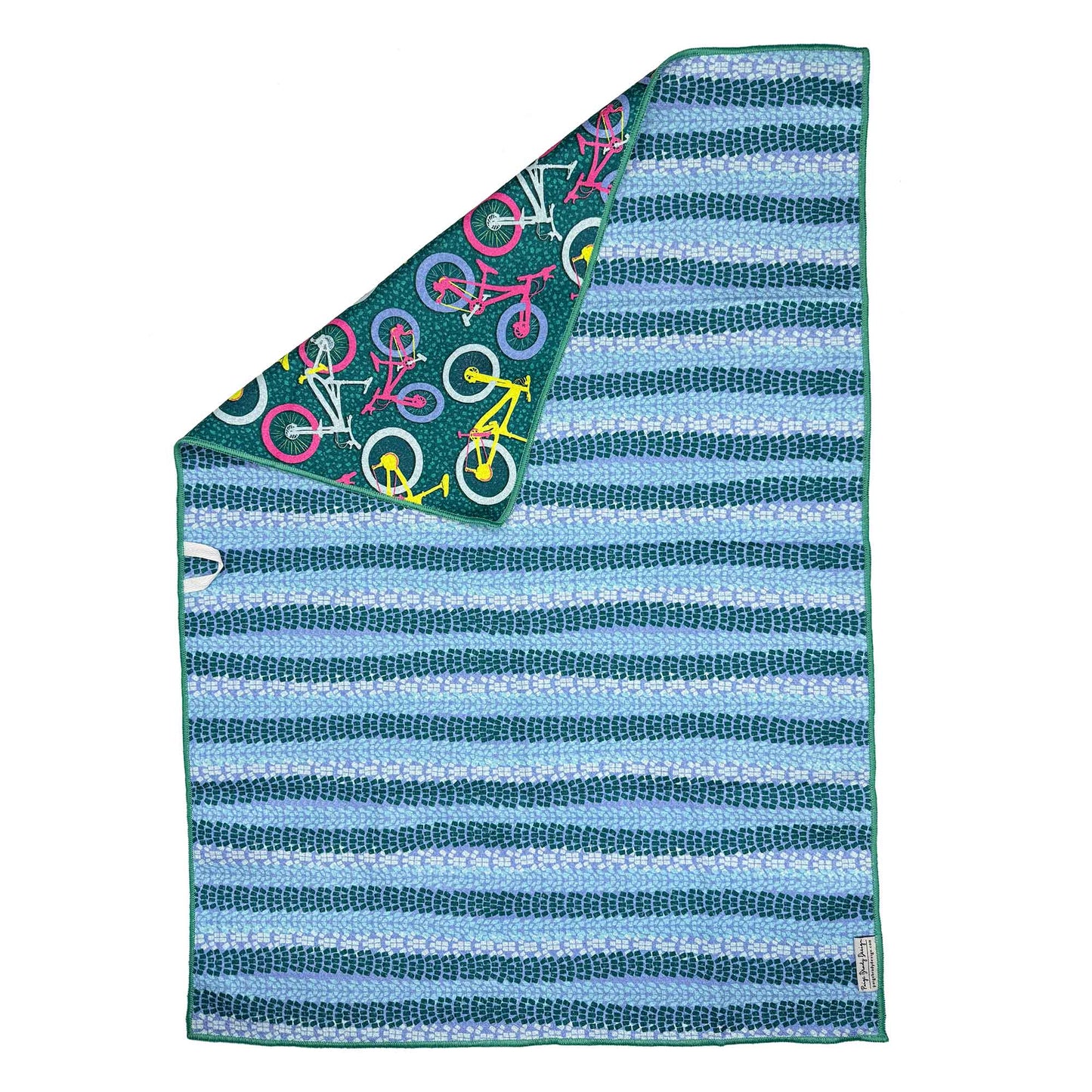 Mountain Bike Tea Towel - Teal, Pink, & Yellow