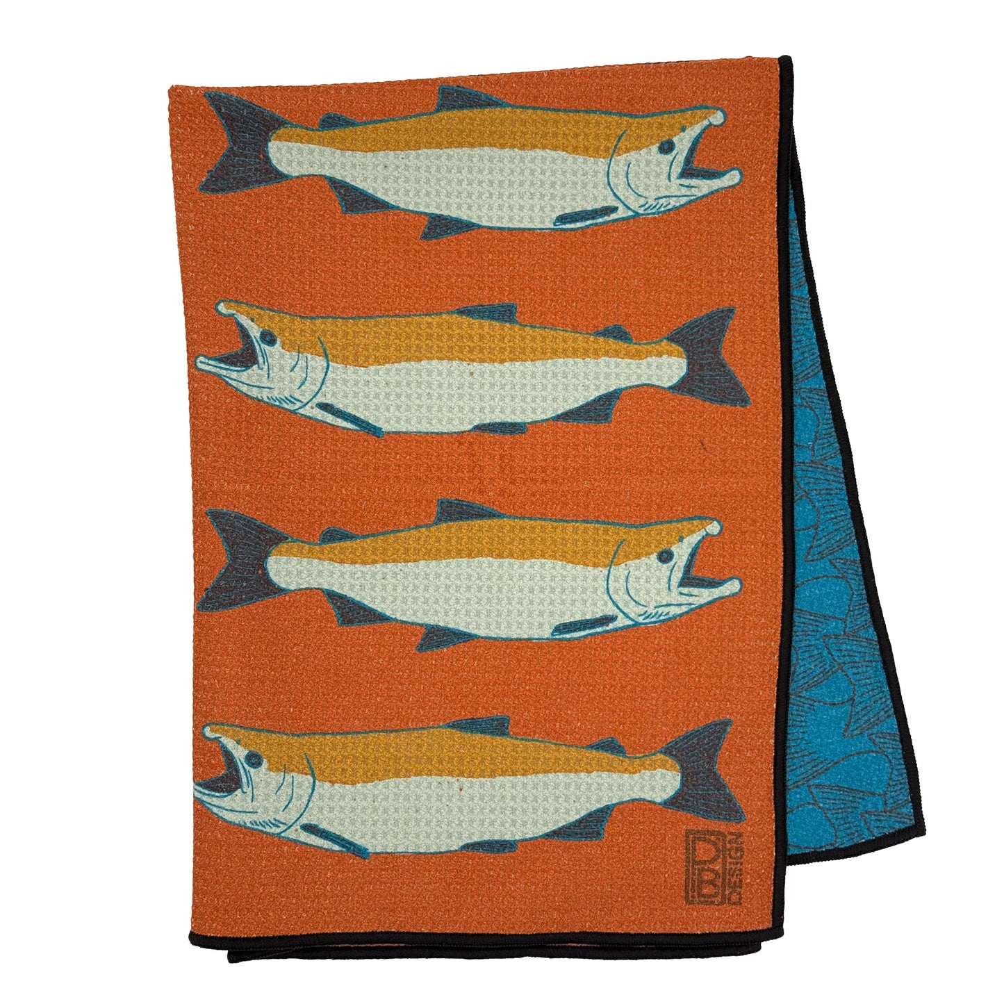 Large Salmon Tea Towel - Rust
