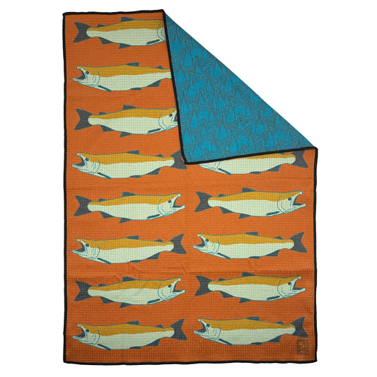 Large Salmon Tea Towel - Rust