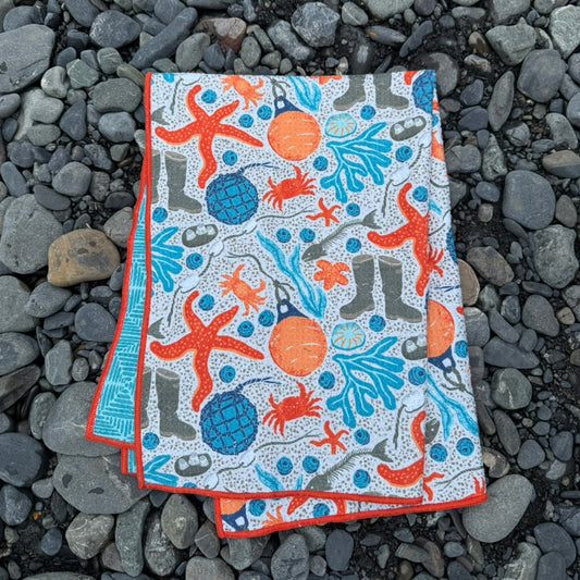 AK Beach Combing Tea Towel