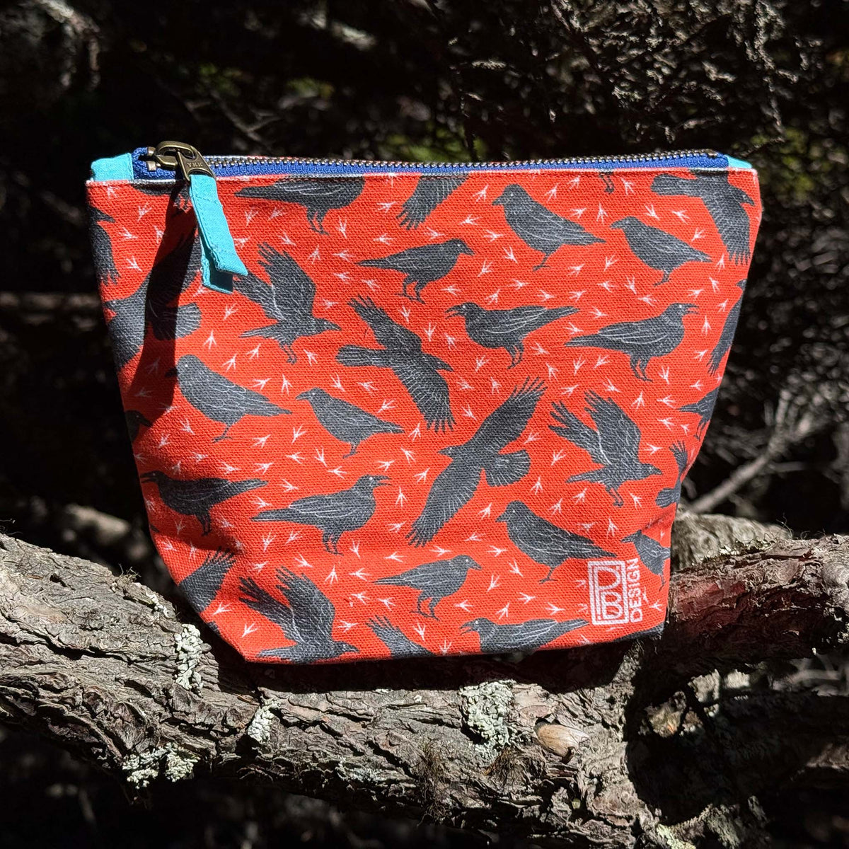 Ravens Gusseted Zipper Pouch