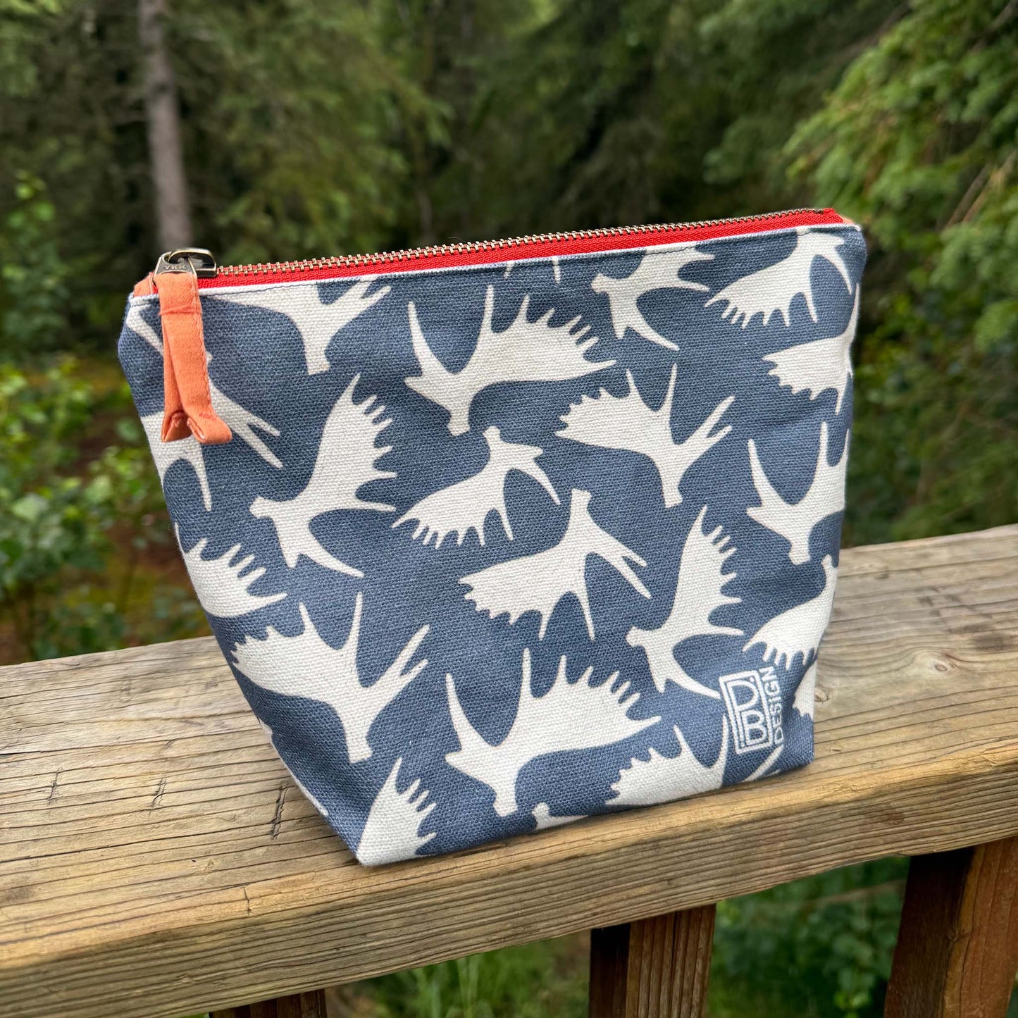 Moose Antler Gusseted Zipper Pouch