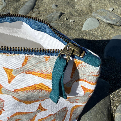 Halibut - retro - Gusseted Zipper Pouch