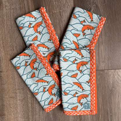 Jumping Salmon Cloth Napkins