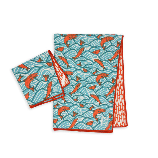 Jumping Salmon Microfiber Towel Set