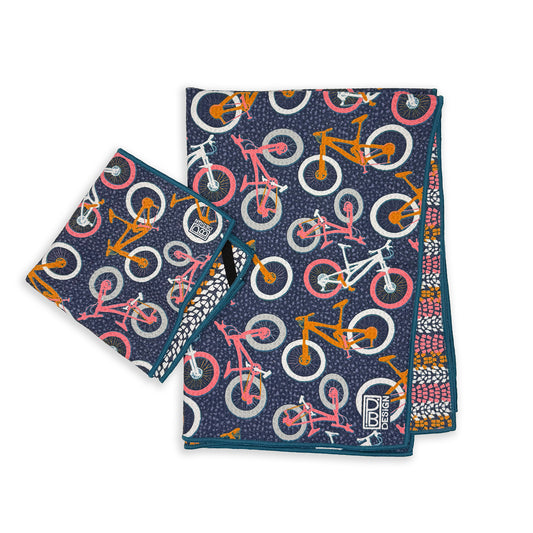 Mountain Bike Towel Set - Navy