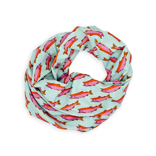 Salmon Neck Gaiter - Light Blue & Pink