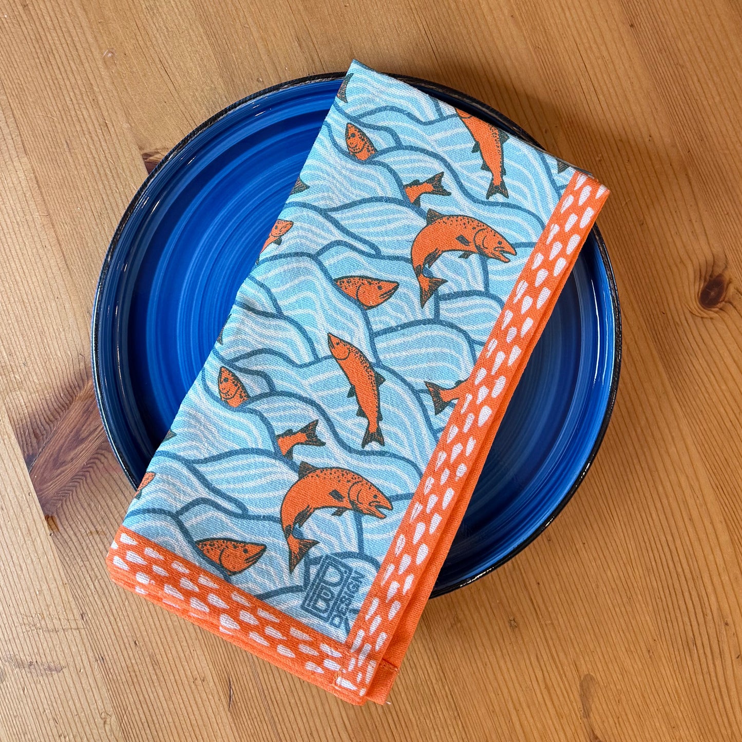 Jumping Salmon Cloth Napkins