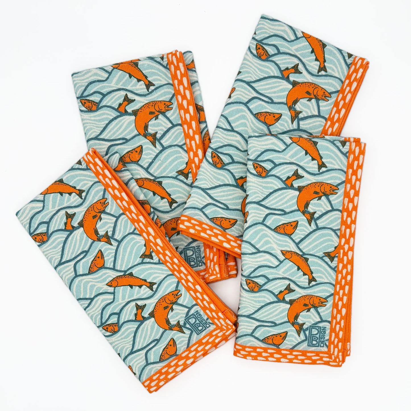 Jumping Salmon Cloth Napkins