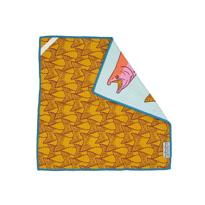 Salmon Microfiber Washcloth - Blue & Pink