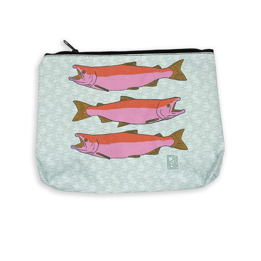 Tyvek pouch - Salmon - Blue & Pink