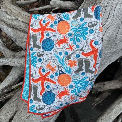 AK Beach Combing Tea Towel