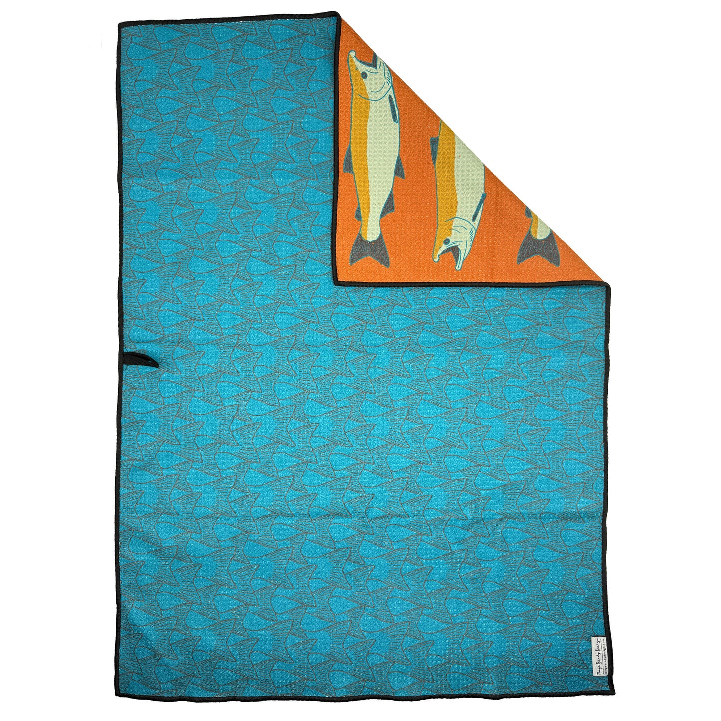 Large Salmon Tea Towel - Rust