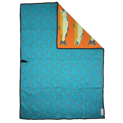 Large Salmon Tea Towel - Rust