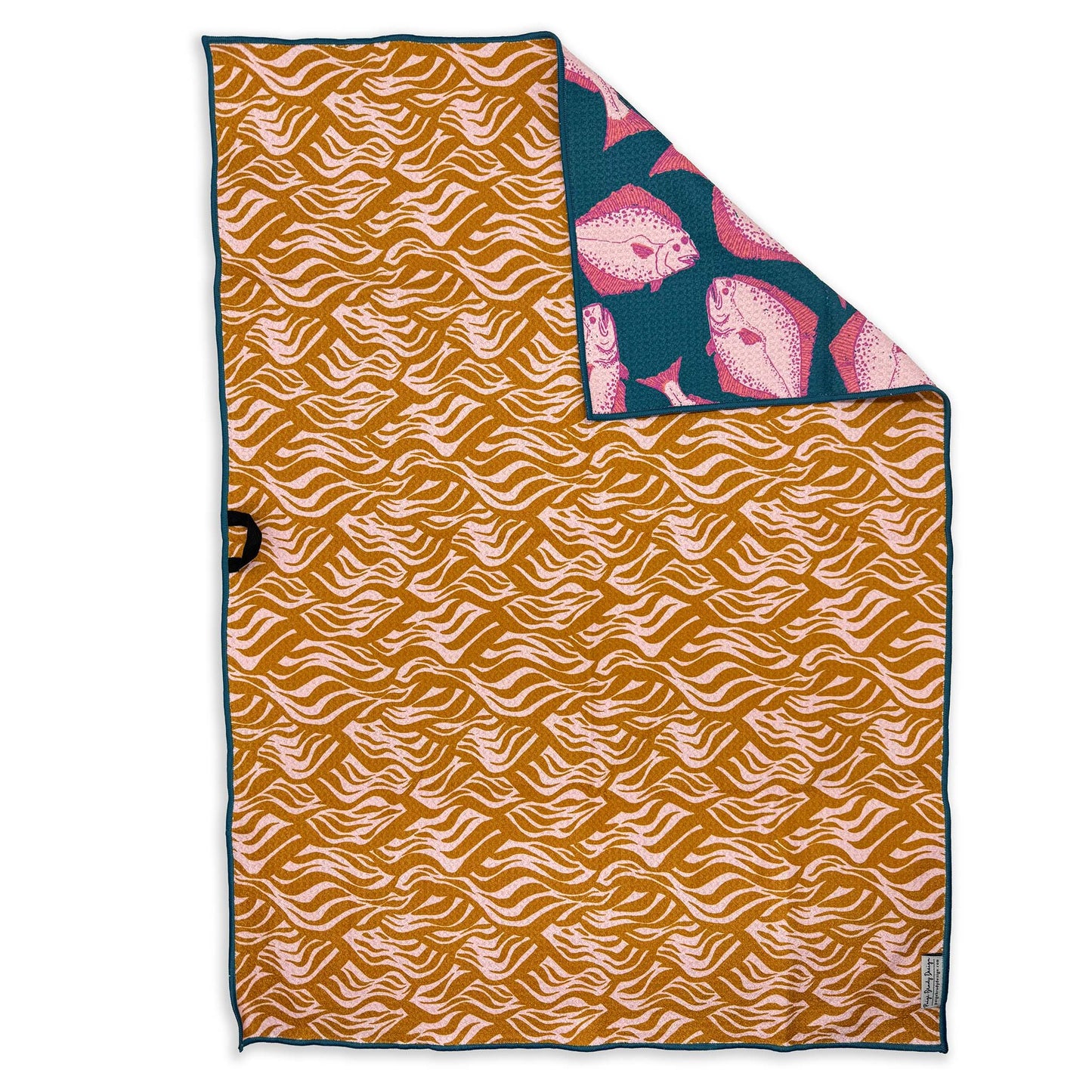 Halibut Tea Towel - Teal & Pink