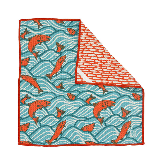 Jumping Salmon Microfiber Washcloth