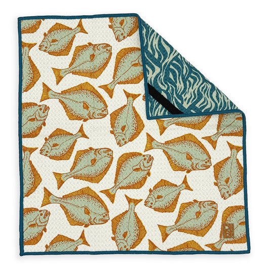 Halibut - Retro - Microfiber Washcloth