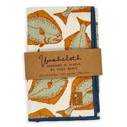 Halibut - Retro - Microfiber Washcloth