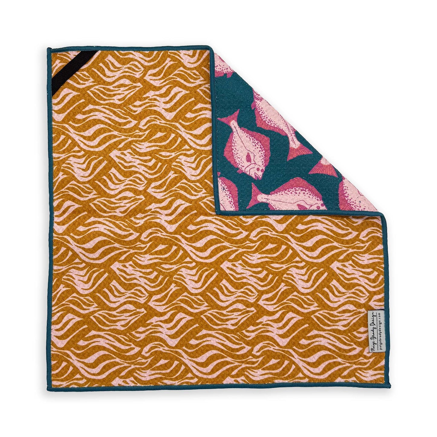 Halibut - Teal & Pink - Microfiber Washcloth