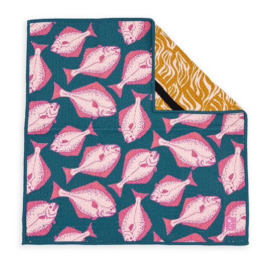 Halibut - Teal & Pink - Microfiber Washcloth